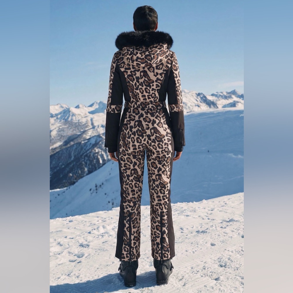 Fashion Nova Blanket of Snow Leopard Ski Jumpsuit - Picture 2 of 4